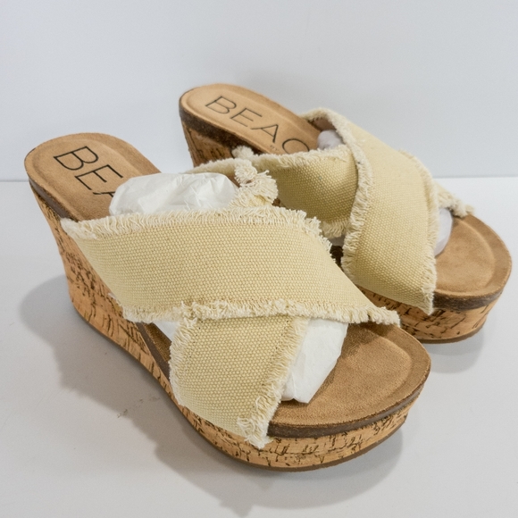 Beach by Matisse Sea Salt Wedge Sandals Black -5 - Picture 8 of 11